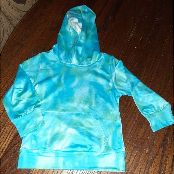 New Girls 90 2T/3T Blue Tye-Dye Marble Look Hoodie Pants Set Outfit Ligh… - Picture 2 of 5